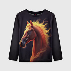 Лонгслив детский Голова лошади, цвет: 3D-принт