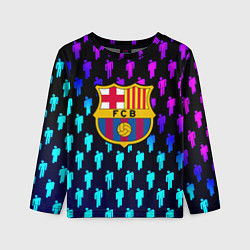 Лонгслив детский Barcelona люди градиент неон, цвет: 3D-принт