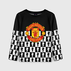 Лонгслив детский Манчестер Юнайтед люди паттерн, цвет: 3D-принт