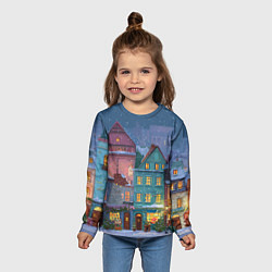 Лонгслив детский Новогодний дворик, цвет: 3D-принт — фото 2