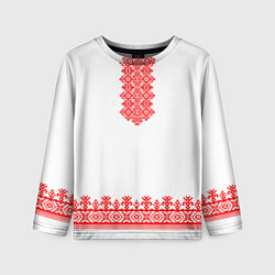 Лонгслив детский Славянская вышиванка рубаха, цвет: 3D-принт