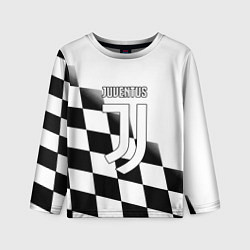 Лонгслив детский Ювентус клетка краски, цвет: 3D-принт