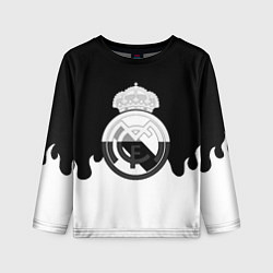 Лонгслив детский Реал Мадрид огонь белый, цвет: 3D-принт