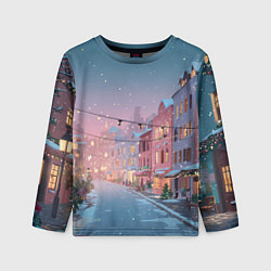 Детский лонгслив Новогодняя улица