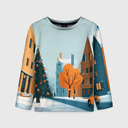 Детский лонгслив Новогодняя улица