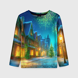 Лонгслив детский Праздничный новогодний салют, цвет: 3D-принт