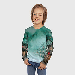 Лонгслив детский Новогодняя туманная улица, цвет: 3D-принт — фото 2