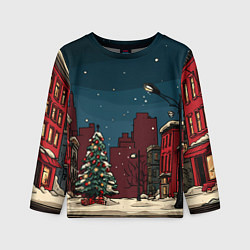 Лонгслив детский Новогодняя ночь, цвет: 3D-принт