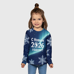 Лонгслив детский С Новым 2026 годом, цвет: 3D-принт — фото 2