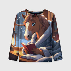 Лонгслив детский Лошадка зимой, цвет: 3D-принт