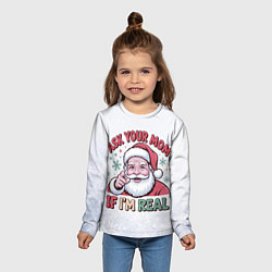 Лонгслив детский Санта в шутливом настроении, цвет: 3D-принт — фото 2