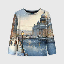 Детский лонгслив Санкт-Петербург снежный день