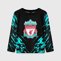 Детский лонгслив Ливерпуль неон геометрия