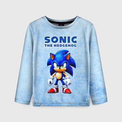 Детский лонгслив Соник - синий ёж