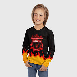 Лонгслив детский Liverpool огонь спорт, цвет: 3D-принт — фото 2