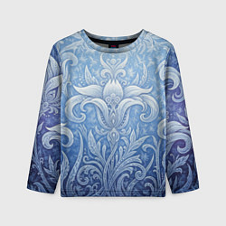 Детский лонгслив Ледяной цветочный орнамент