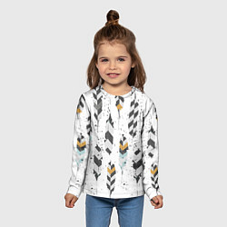 Лонгслив детский Перья, цвет: 3D-принт — фото 2