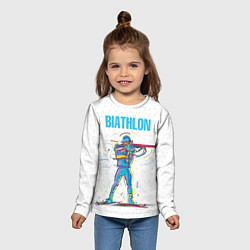 Лонгслив детский Биатлон, цвет: 3D-принт — фото 2