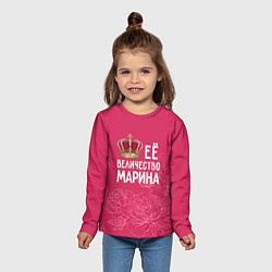 Лонгслив детский Её величество Марина, цвет: 3D-принт — фото 2