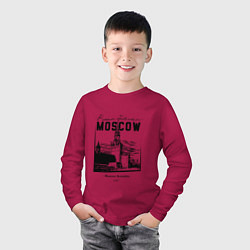 Лонгслив хлопковый детский Moscow Kremlin 1147, цвет: маджента — фото 2