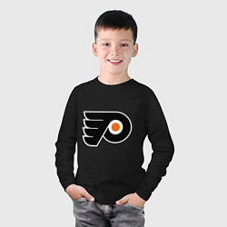 Лонгслив хлопковый детский Philadelphia Flyers, цвет: черный — фото 2