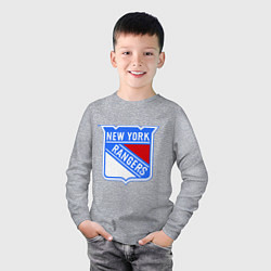 Лонгслив хлопковый детский New York Rangers, цвет: меланж — фото 2