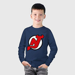 Лонгслив хлопковый детский New Jersey Devils, цвет: тёмно-синий — фото 2