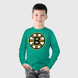 Лонгслив хлопковый детский Boston Bruins, цвет: зеленый — фото 2