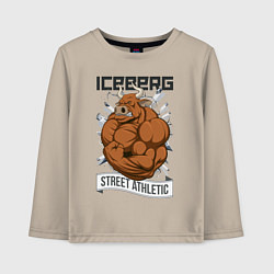 Лонгслив хлопковый детский Iceberg: Street Athletic, цвет: миндальный