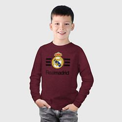 Лонгслив хлопковый детский Real Madrid Lines, цвет: меланж-бордовый — фото 2