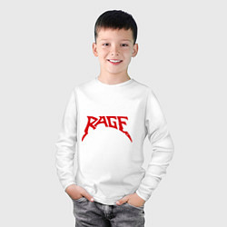 Лонгслив хлопковый детский Rage, цвет: белый — фото 2