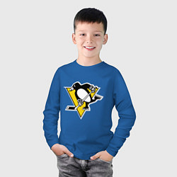 Лонгслив хлопковый детский Pittsburgh Penguins: Malkin 71, цвет: синий — фото 2