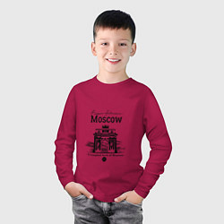 Лонгслив хлопковый детский Triumphal Arch of Moscow, цвет: маджента — фото 2