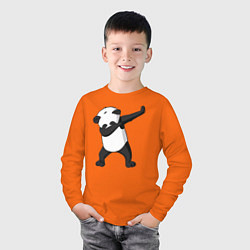 Лонгслив хлопковый детский Panda dab, цвет: оранжевый — фото 2
