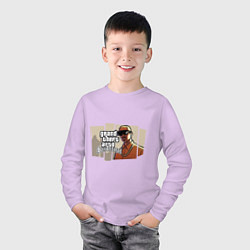 Лонгслив хлопковый детский GTA San Andreas, цвет: лаванда — фото 2