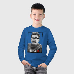 Лонгслив хлопковый детский Stalin: Style in, цвет: синий — фото 2