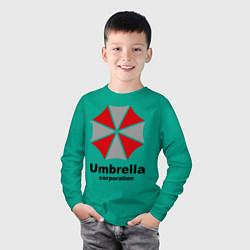 Лонгслив хлопковый детский Umbrella corporation, цвет: зеленый — фото 2