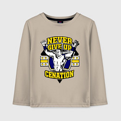 Детский лонгслив Never Give Up: Cenation