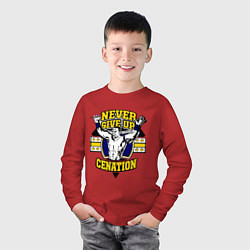 Лонгслив хлопковый детский Never Give Up: Cenation, цвет: красный — фото 2