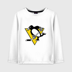 Лонгслив хлопковый детский Pittsburgh Penguins, цвет: белый