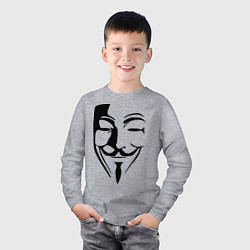 Лонгслив хлопковый детский Vendetta Mask, цвет: меланж — фото 2
