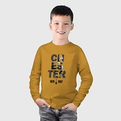 Лонгслив хлопковый детский Chester: 1967-2017, цвет: горчичный — фото 2