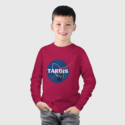 Лонгслив хлопковый детский Tardis NASA, цвет: маджента — фото 2