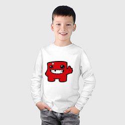 Лонгслив хлопковый детский Super Meat Boy, цвет: белый — фото 2