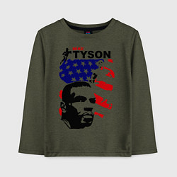 Лонгслив хлопковый детский Mike Tyson: USA Boxing, цвет: меланж-хаки