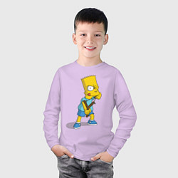 Лонгслив хлопковый детский Bart Bully, цвет: лаванда — фото 2