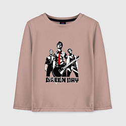 Лонгслив хлопковый детский Группа Green Day, цвет: пыльно-розовый