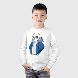 Лонгслив хлопковый детский Sans, цвет: белый — фото 2
