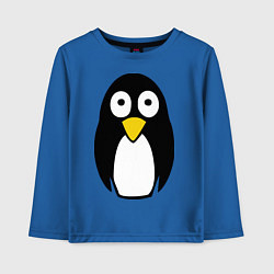 Лонгслив хлопковый детский Милый пингвин, цвет: синий