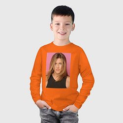 Лонгслив хлопковый детский Дженнифер Энистон 2, цвет: оранжевый — фото 2